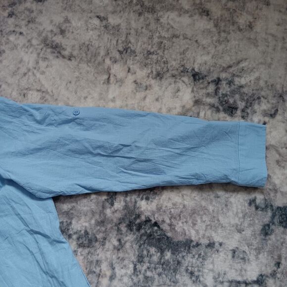 HOTOUCH Oversized Button Down Shirt Dress With Pockets Long Sleeve Tunic Size L - Picture 10 of 11